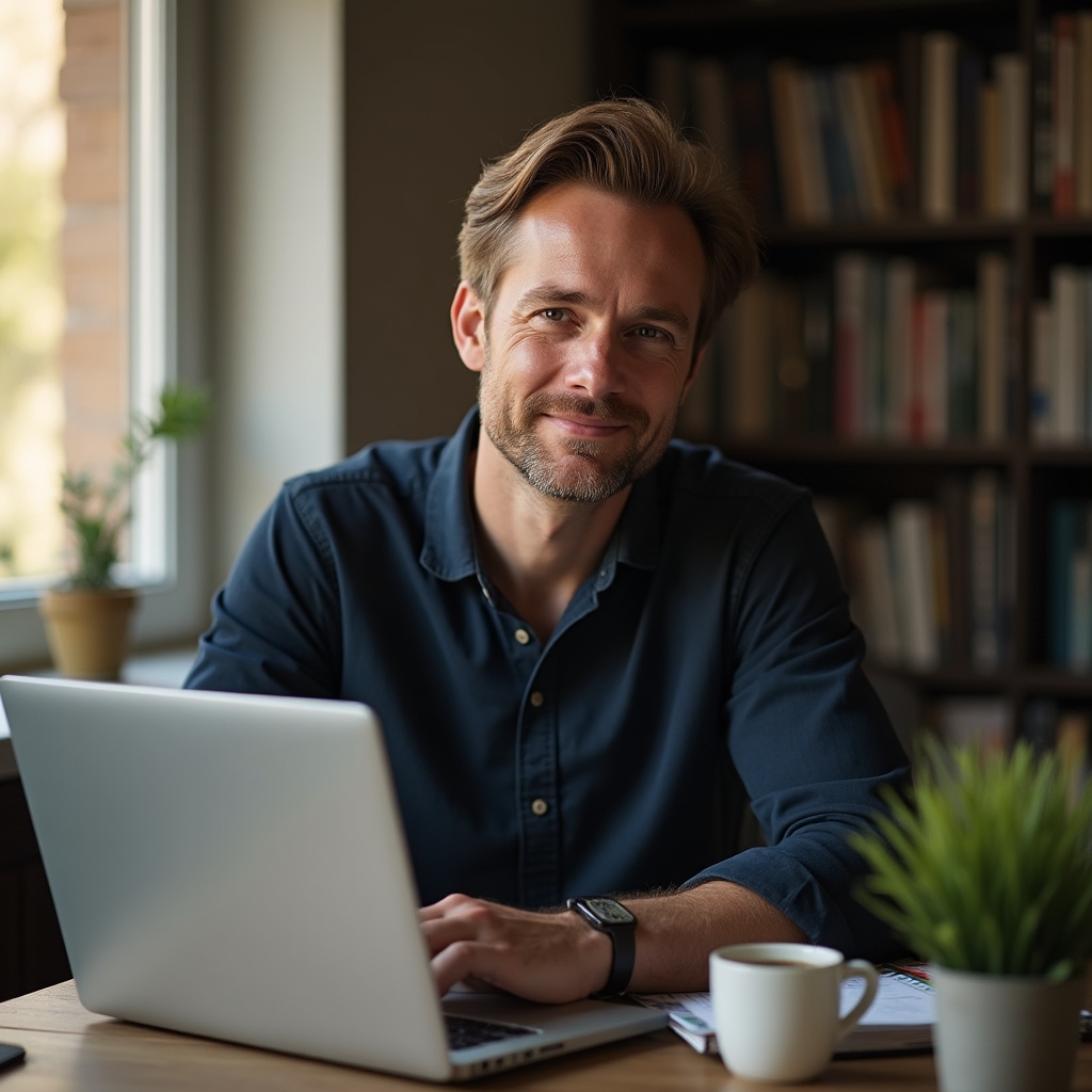 Privatperson beim sicheren Online-Banking