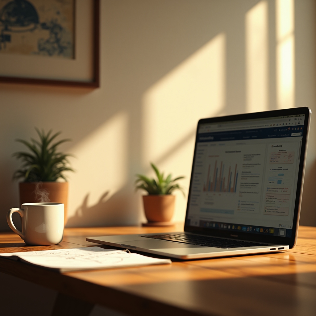 Modernes Home-Office-Setup für Online-Workshops
